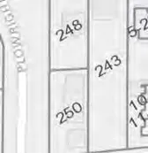 Map detail showing lots 248, 250, 243