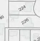 Map detail showing lots 224, 226