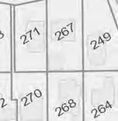 Map detail showing lots 271, 267, 249, 270, 268, 264