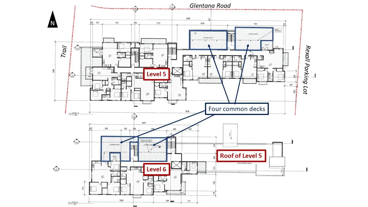 Figure 1. Common Decks on Levels 5 and 6 as approved.