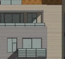 Detail of middle floor balcony