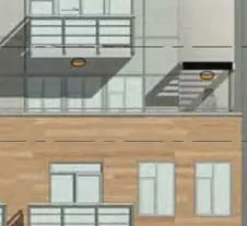 Detail of ground plane and building entrance