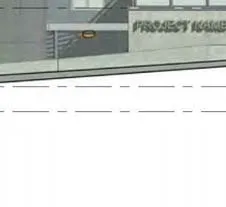 Detail of lower level exterior treatments