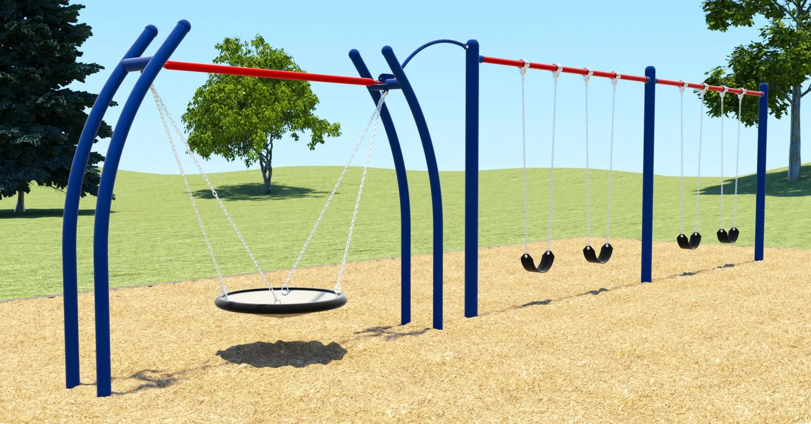 Rendering of the proposed inclusive swing set