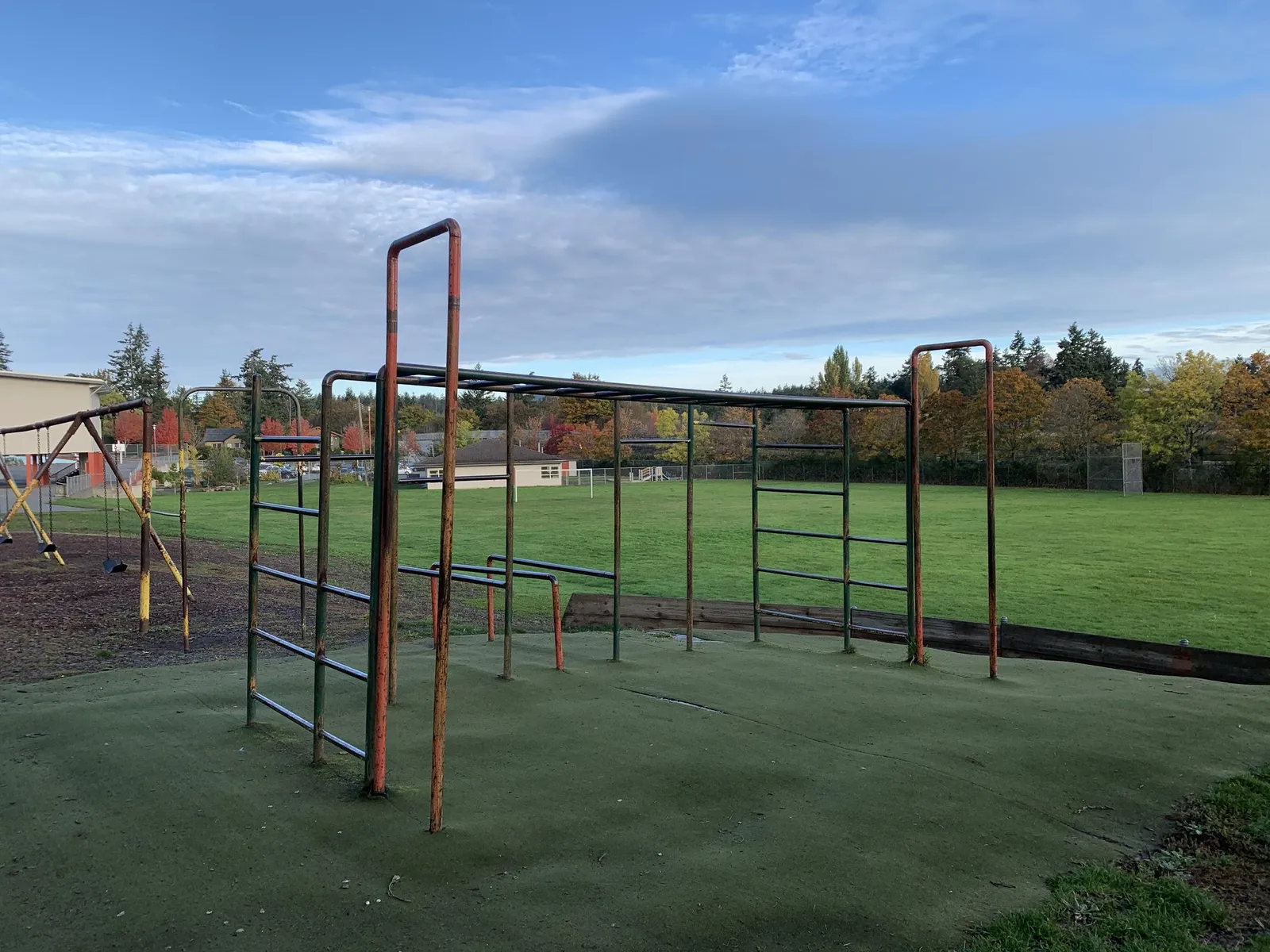 Photo of old monkey bars before removal