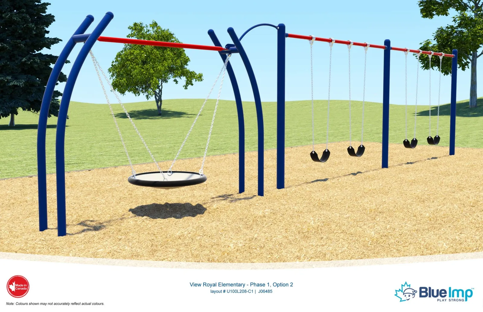 Rendering of the proposed inclusive swing set