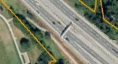 Detail view of the Trans-Canada Highway corridor adjacent to the site.