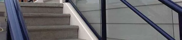 View of exterior stairs showing aluminium guard system