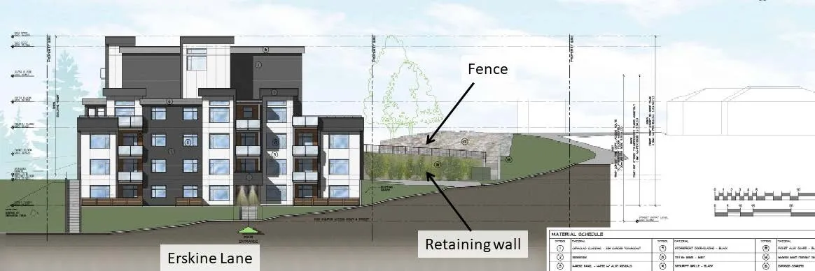 Part site plan showing rear property line and setback line
