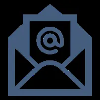 Email envelope with an @ symbol icon