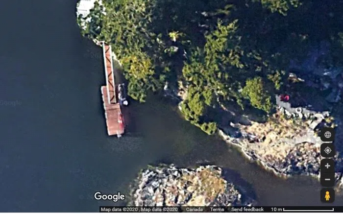 Localization of work site relative to shoreline (Google Maps)