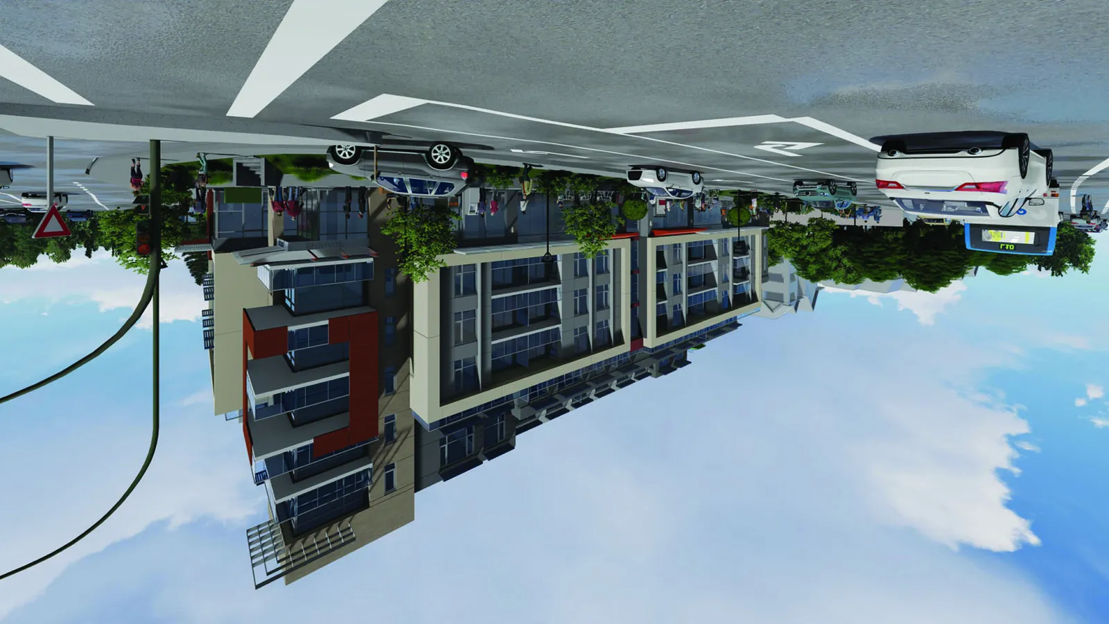 Perspective rendering from the Island Highway approach
