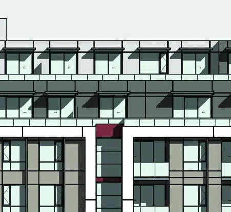 Ground floor plan showing commercial space (567.52 m²), residential lobby, and surface parking