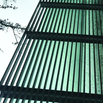 Detail rendering of glass guard rails on balconies