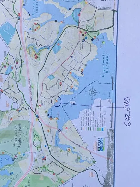 Map showing the location of the gazebo