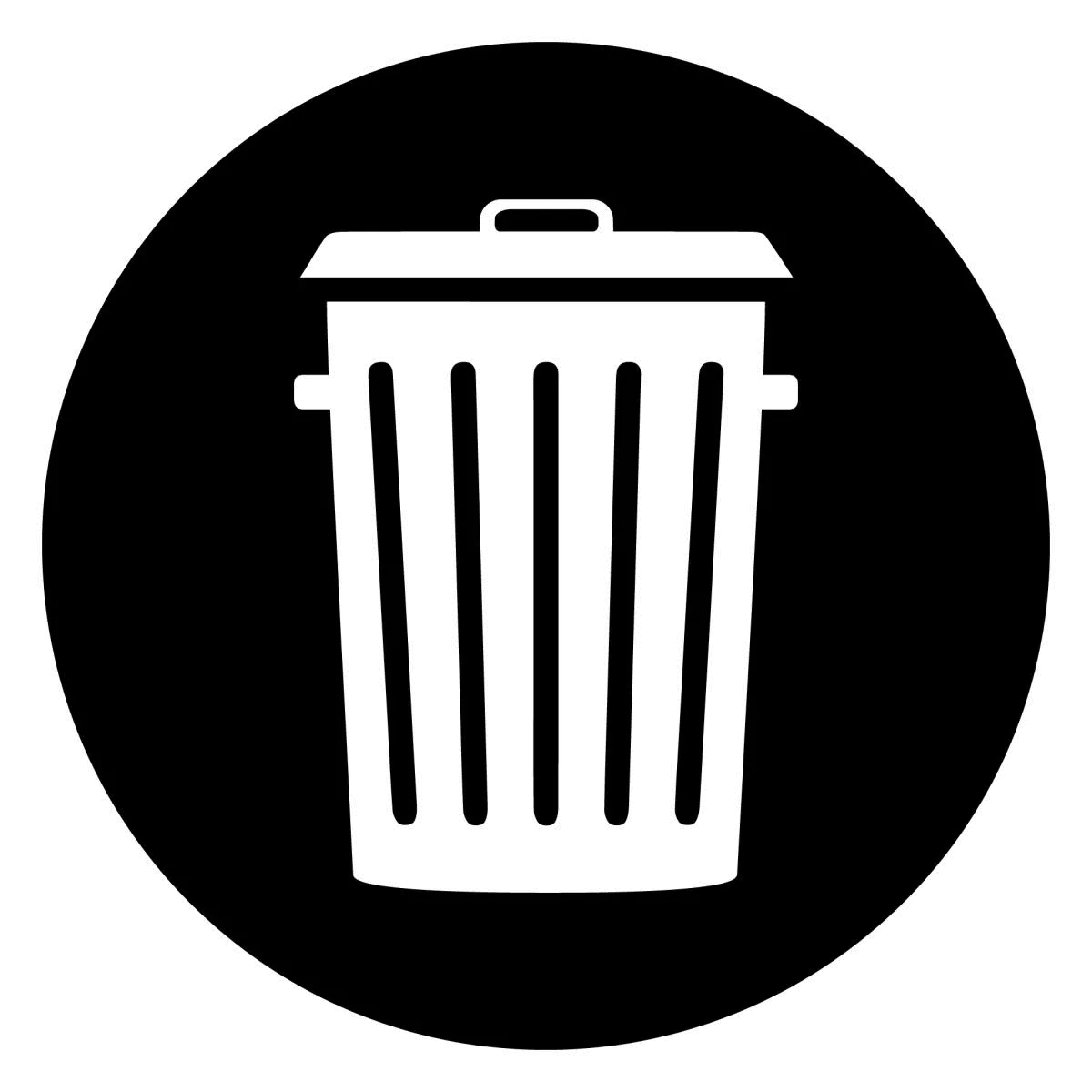 Garbage bin symbol used on the plan