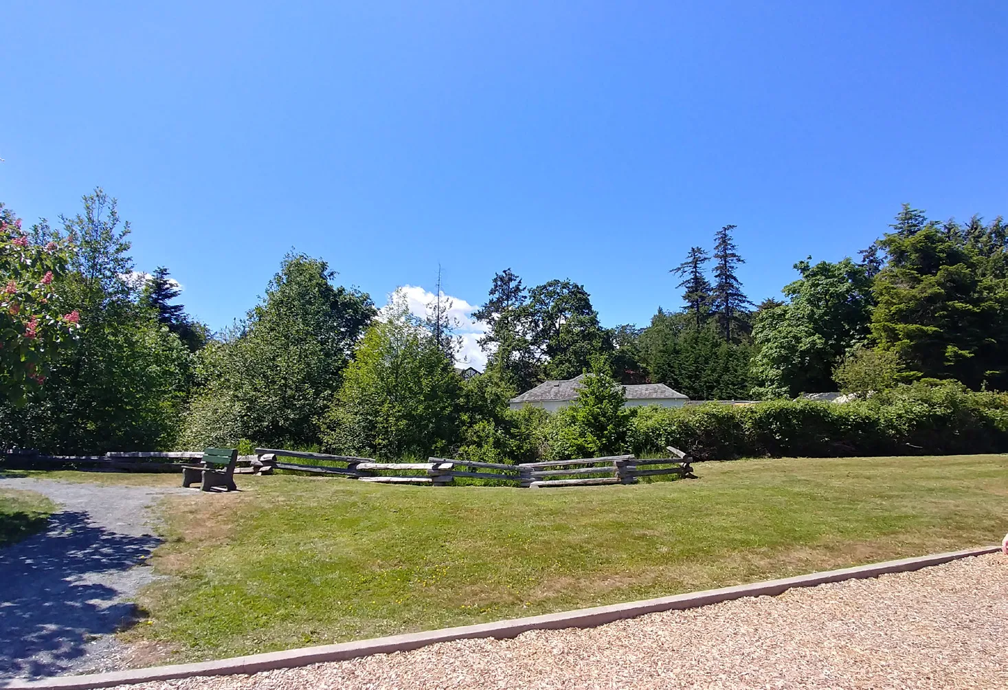Photo from Portage Park looking southwest toward the site