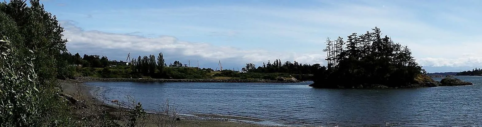 View of Richard's Island and Portage Park Beach from across the water