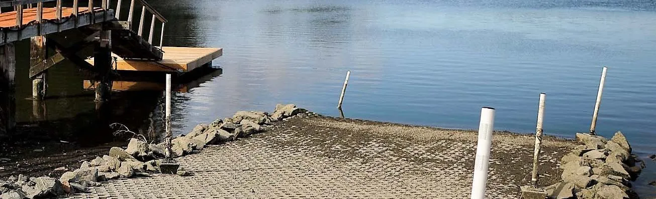 Shoreline Drive boat launch and coastal water