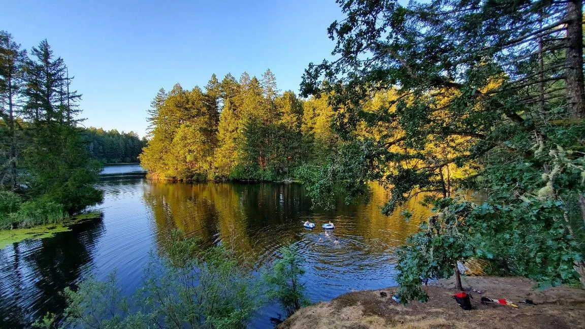 Photo of the swimming hole at Thetis Lake
