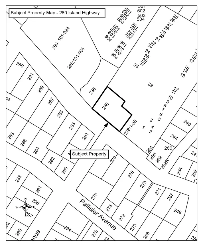 Subject Property Map - 280 Island Highway