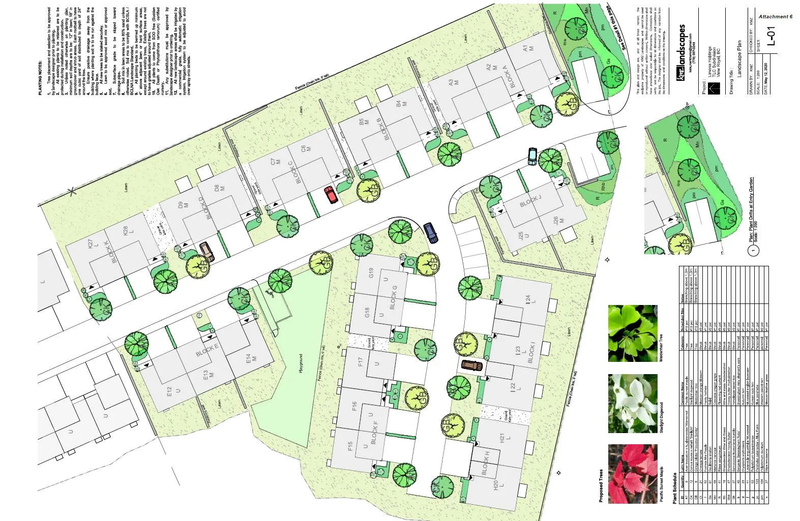 Detailed landscape site plan for the development phases