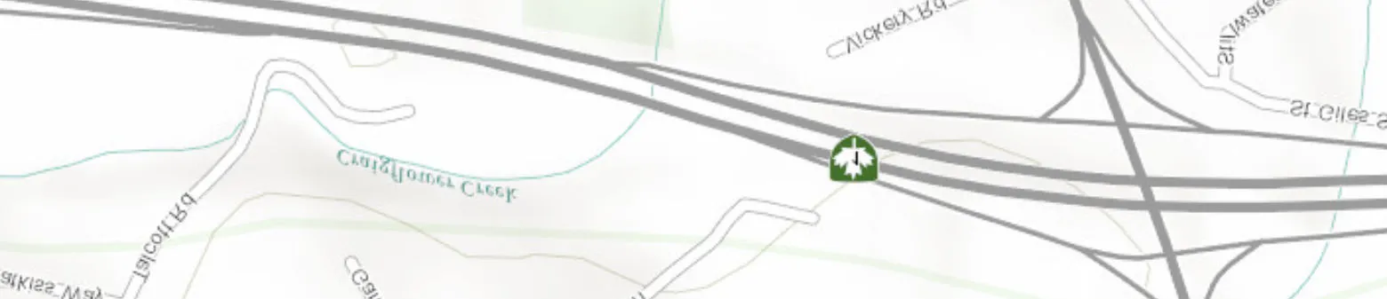 Bottom-left segment of topographic map