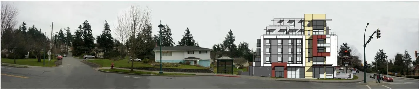 Helmcken Road frontage (proposed boulevard trees not shown)