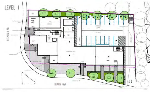 Level 1 site plan and ground floor layout