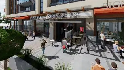 Rendering of the public plaza and main entrance area