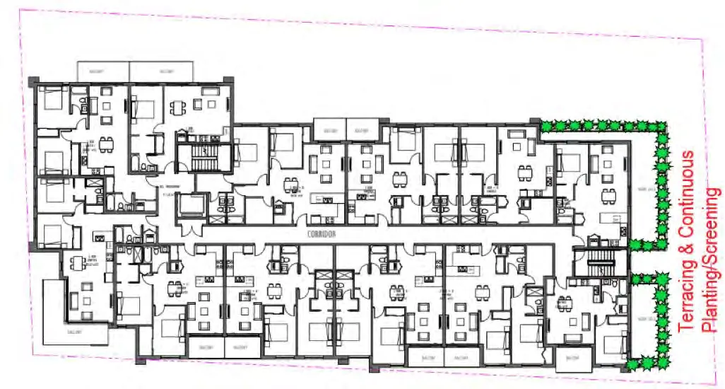 Architectural floor plan for the proposed fourth floor