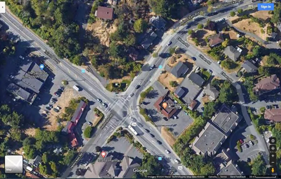 Google maps aerial view of the development site
