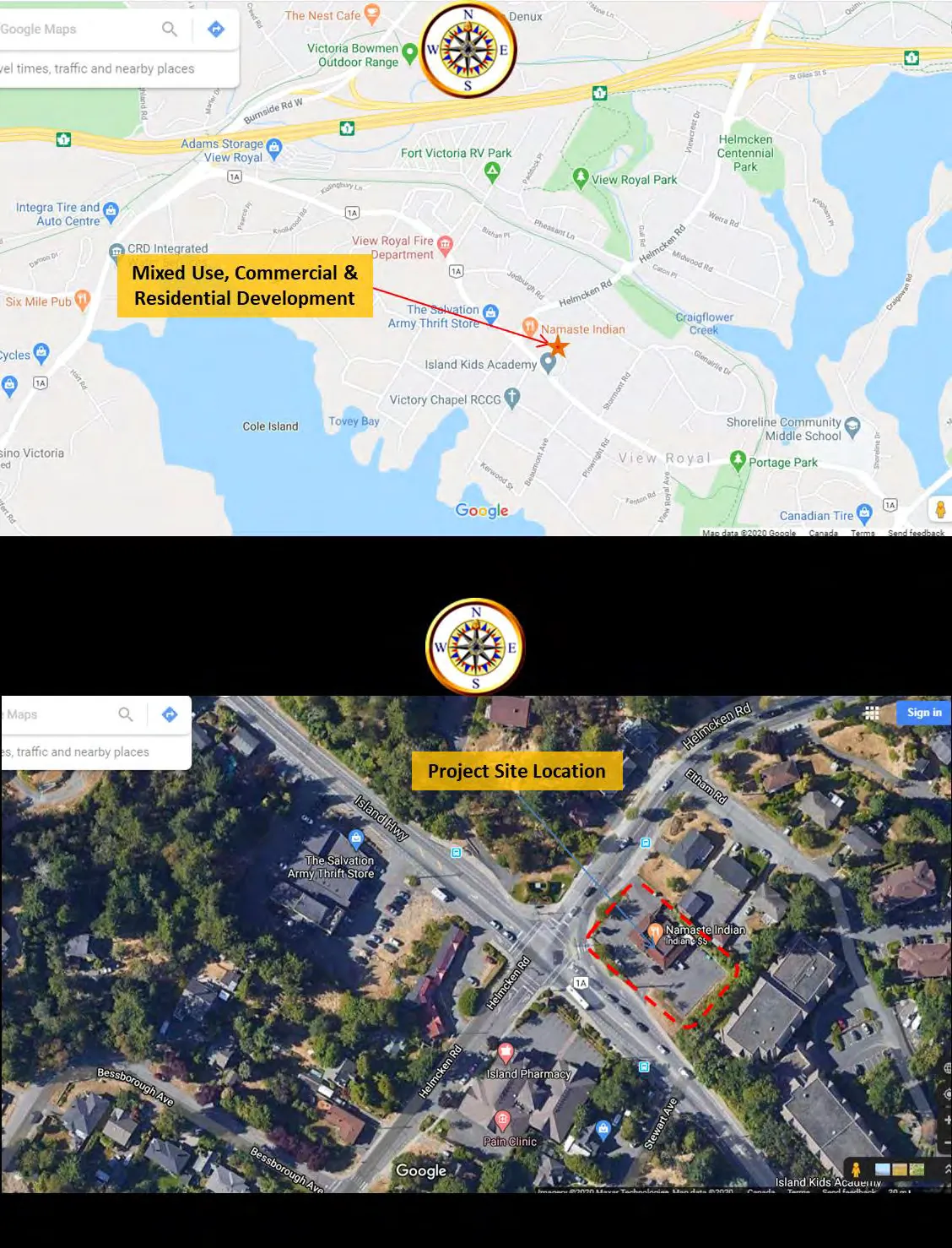 Site Location Map showing the development location within View Royal, BC