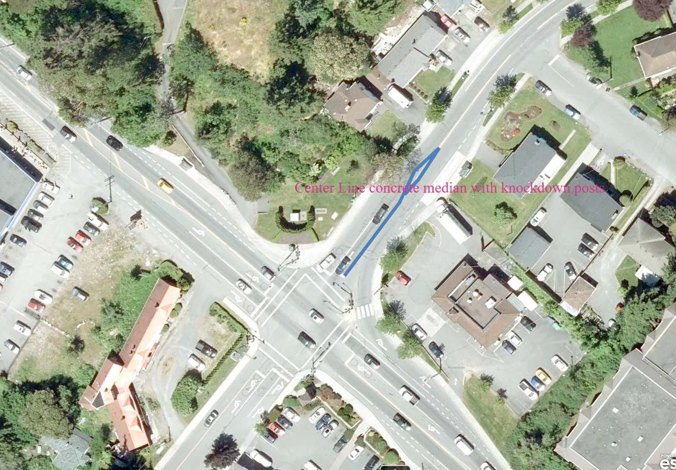 Town of View Royal supplementary standard detail drawing for a Major Road 20m ROW - Urban