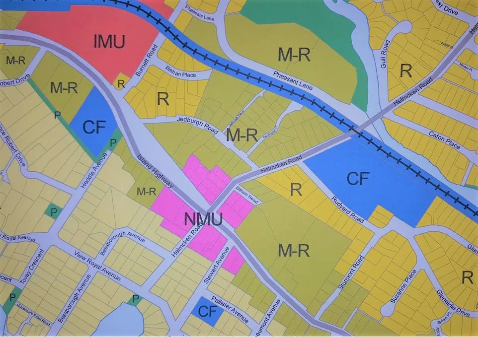 Engineering drawing of the subject property site and adjacent street intersection