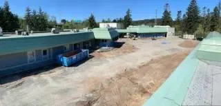 Excavation work in the courtyard area