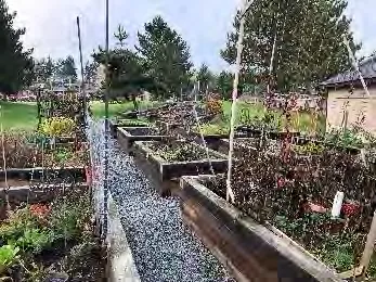 Pedestrian bridge that separates the north & south park areas
