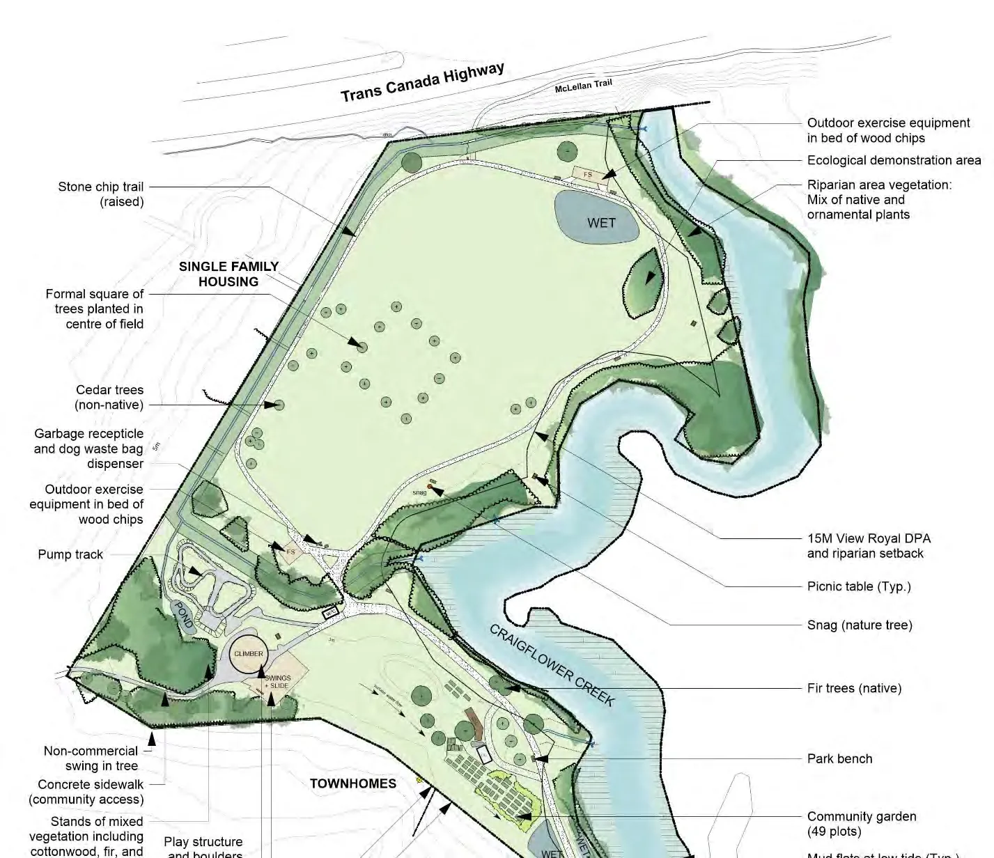 Craigflower Creek adjacent park Jan. 2020 Photo B