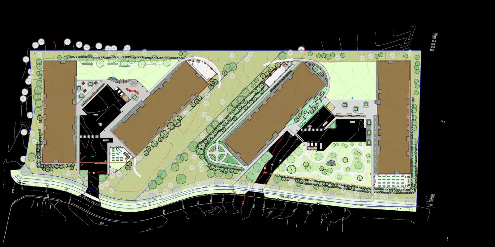 Colored site plan for Lot A and Lot B project design