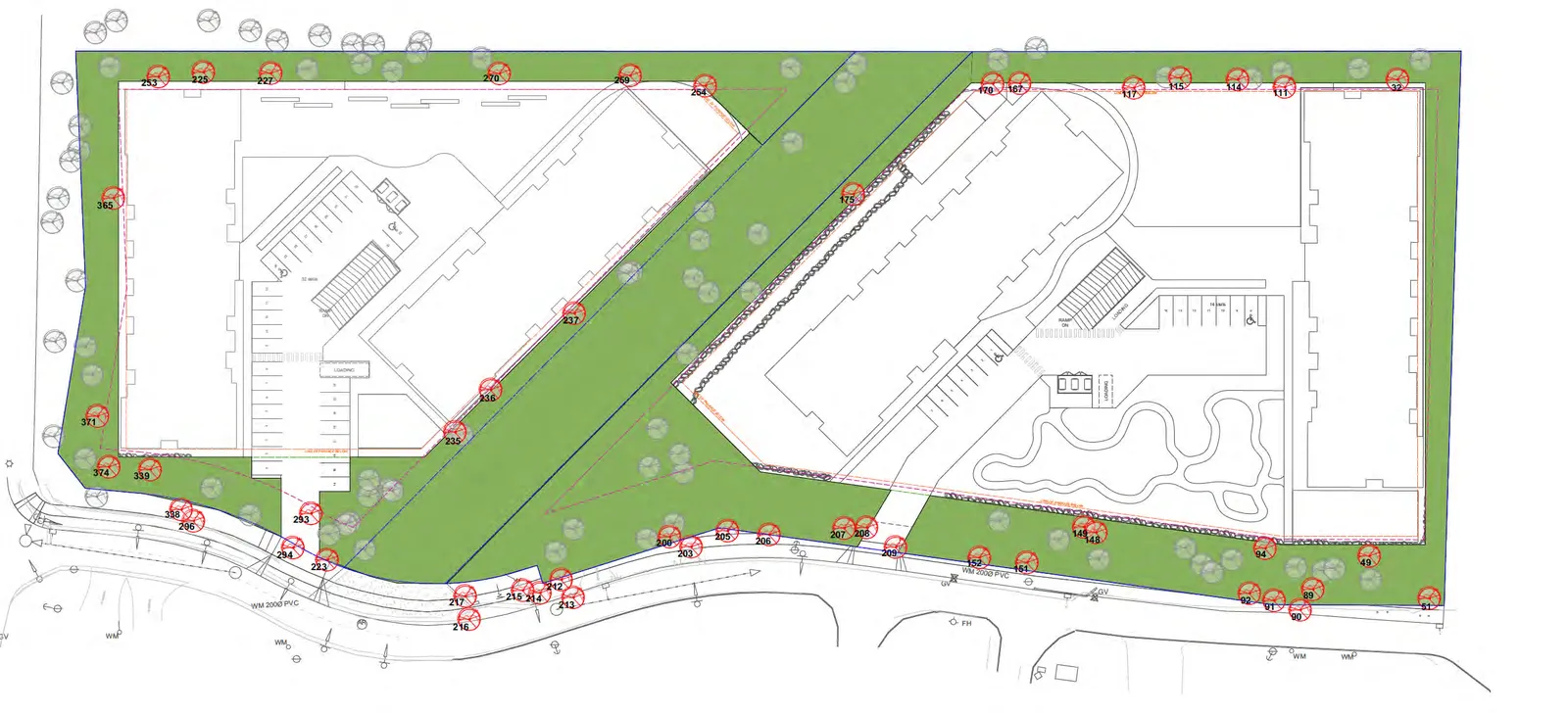 Tree Management map highlighting Existing Trees and Removed Trees