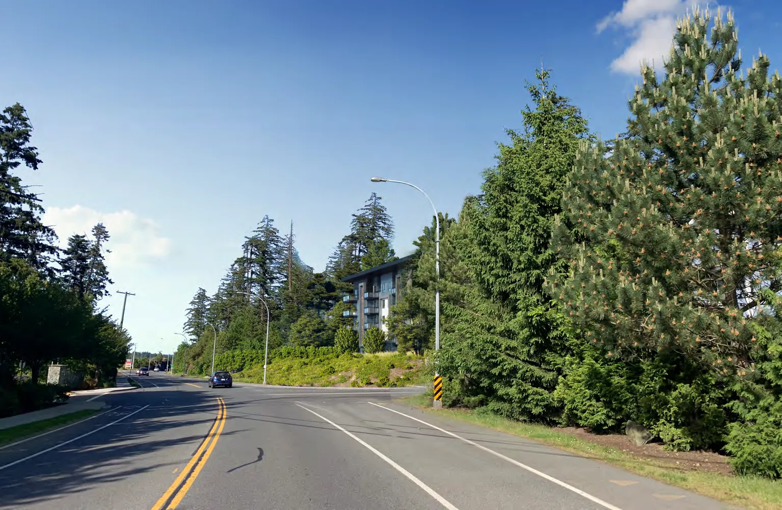 Perspective view of Erskine Lane looking towards the proposed development