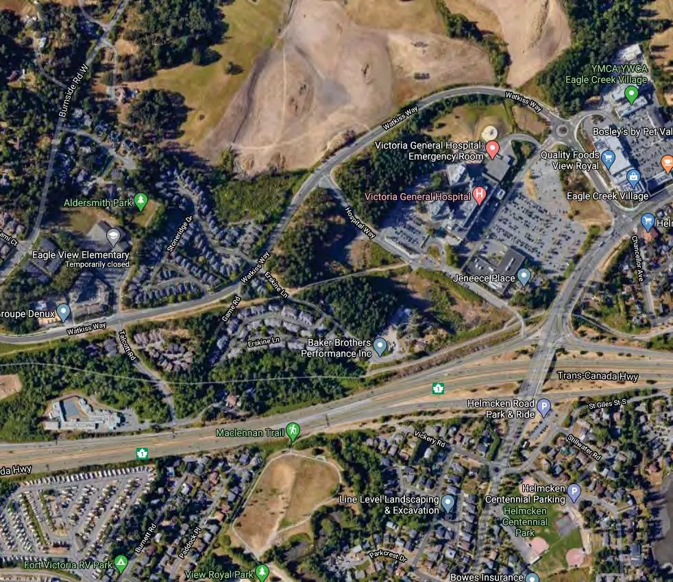 Aerial location map showing the project site in View Royal