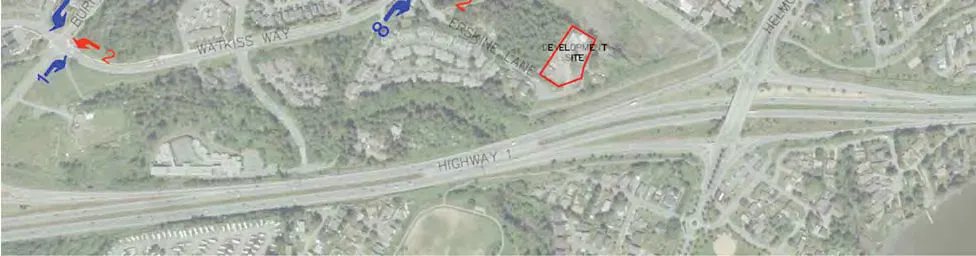 Map showing PM traffic assignment with inbound and outbound flows