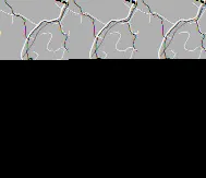 Map detail showing catchment border near highway