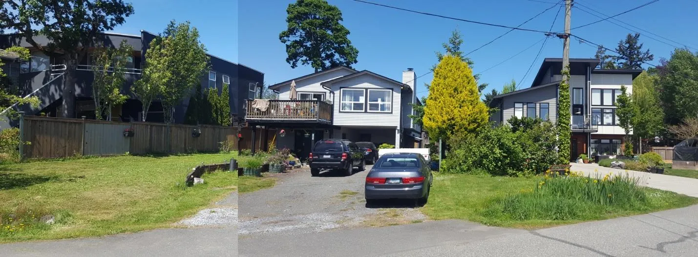 Comparative street view photos of 111 Cheltenham, 107 Cheltenham, and 44 Camden