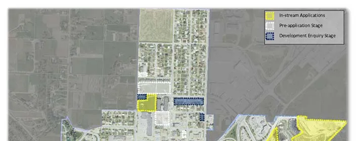 Lower portion of the Westbank Centre development map