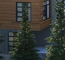 Perspective rendering of residential development, top left