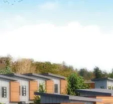 Perspective rendering of residential development, middle left