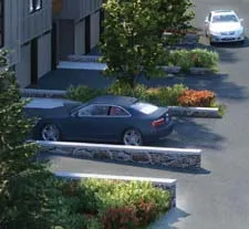 Driveway perspective rendering, middle center
