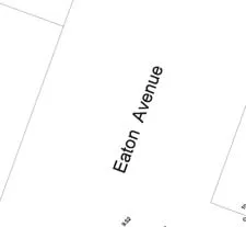Map detail showing Eaton Avenue and associated survey points